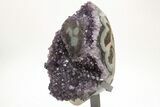 Sparkling, Amethyst Geode Section on Metal Stand #209226-3